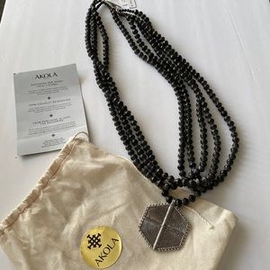 The Akola Project gray beaded necklace
